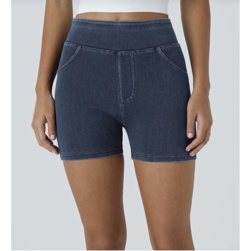 Halara Flex High Waisted Pocket Denim Casual Shorts 3